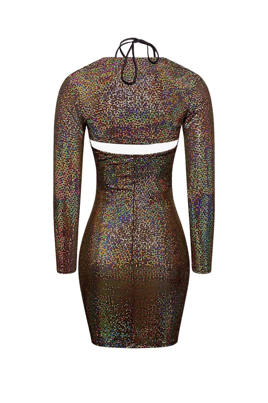 "ARM CANDY" Bronze Iridescent Sequins Two-Piece Short Dress
