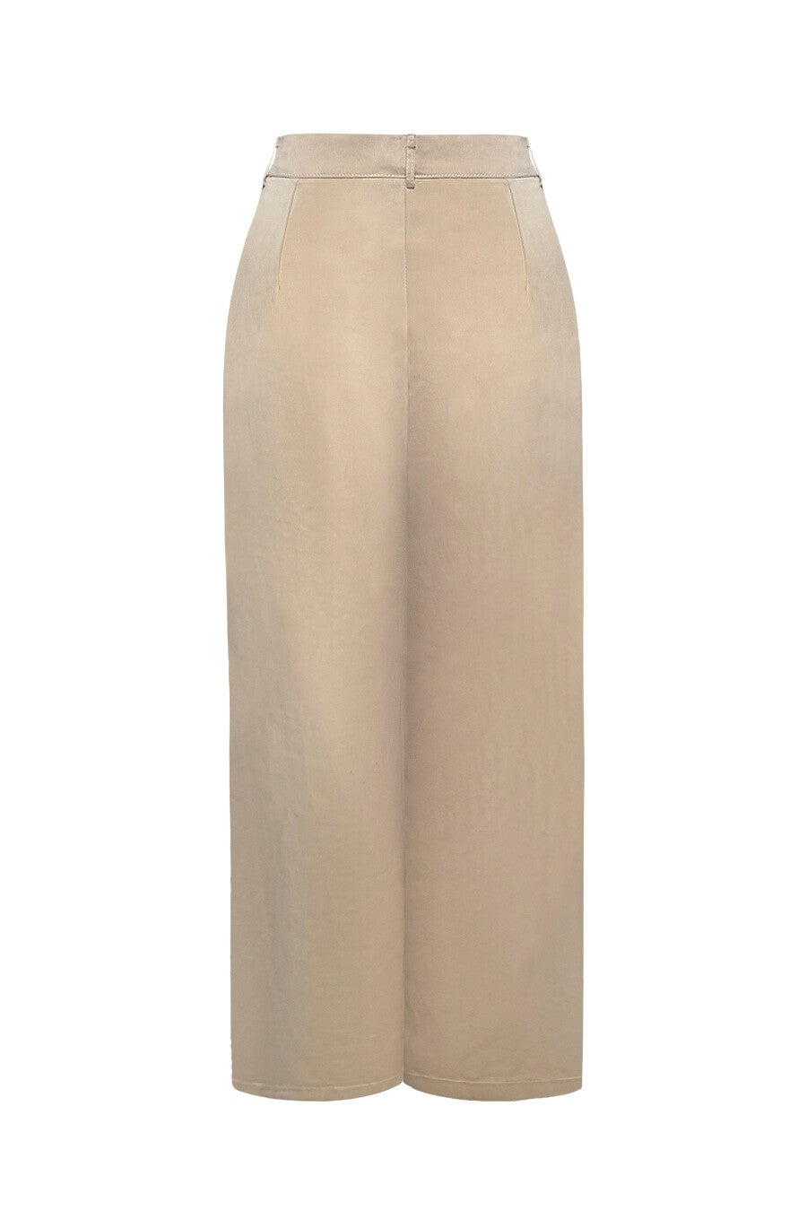 "CALL THE SHOTS" Beige High-Waisted Wide-Leg Trouser Pants