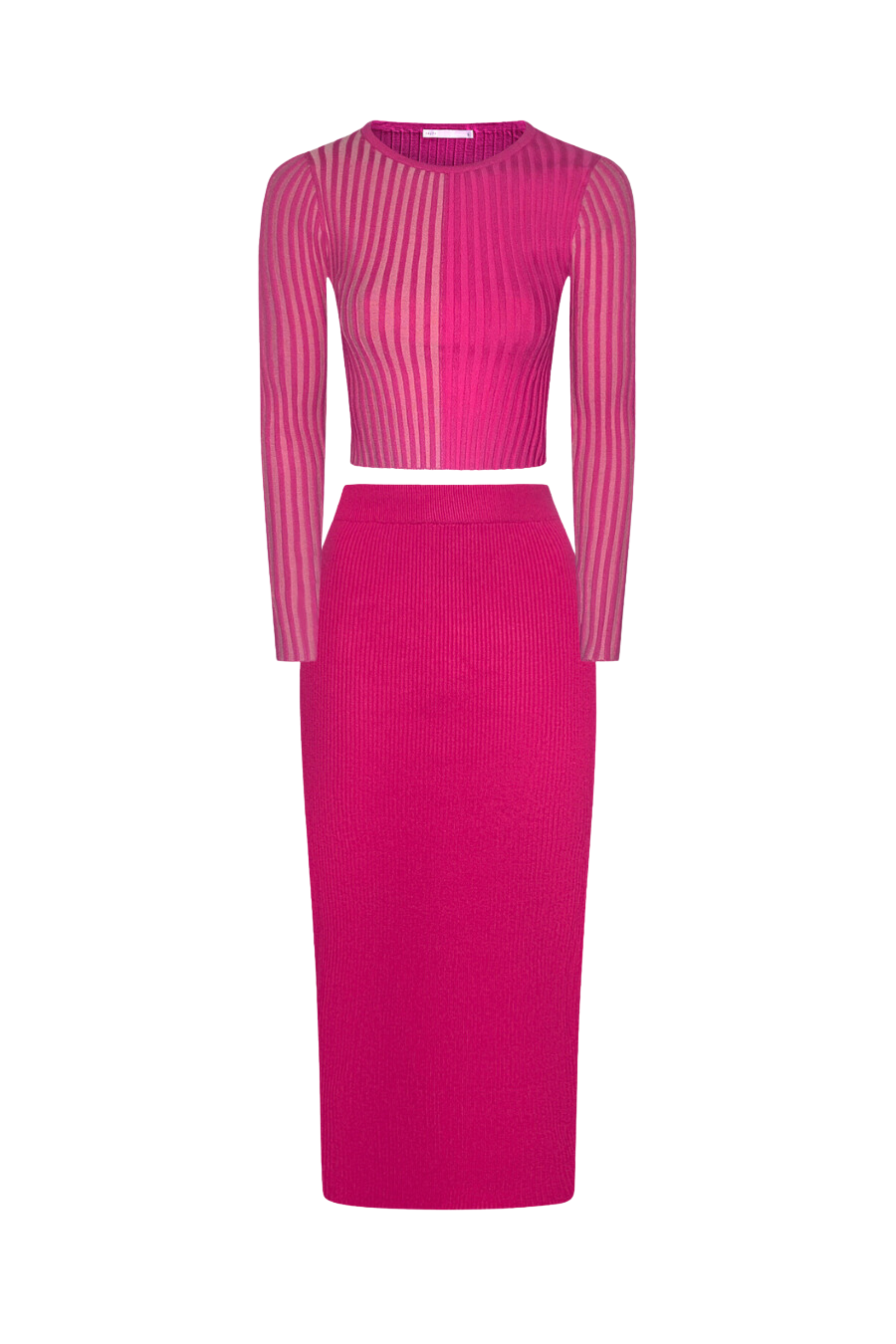 "DOUBLE TAKE" Magenta Pink Back-Slit Maxi Skirt