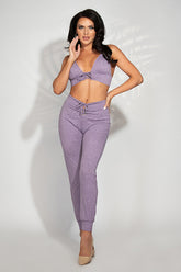 "COMFY FLIRT" Heather Lavender Two-Piece Loungewear